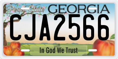 GA license plate CJA2566