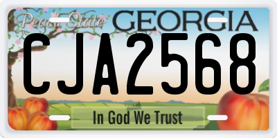 GA license plate CJA2568