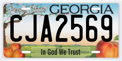 GA license plate CJA2569