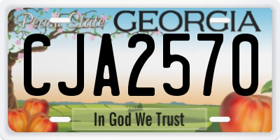 GA license plate CJA2570