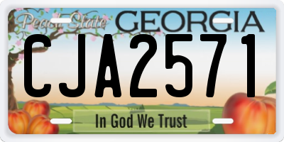 GA license plate CJA2571