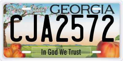GA license plate CJA2572