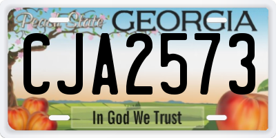 GA license plate CJA2573
