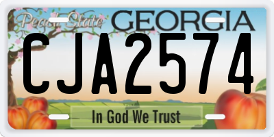 GA license plate CJA2574