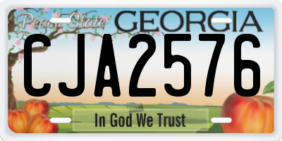 GA license plate CJA2576