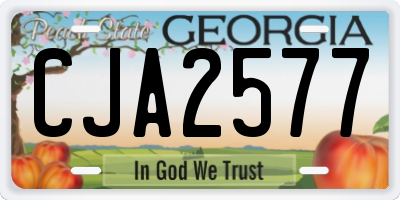 GA license plate CJA2577