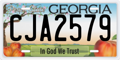 GA license plate CJA2579