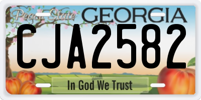 GA license plate CJA2582