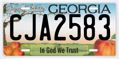 GA license plate CJA2583