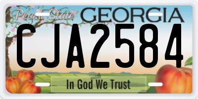 GA license plate CJA2584