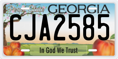 GA license plate CJA2585