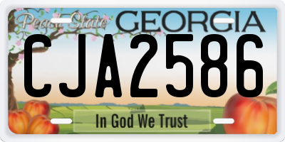 GA license plate CJA2586