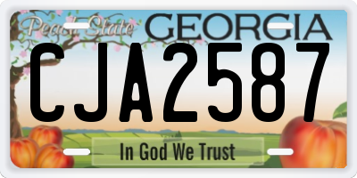 GA license plate CJA2587