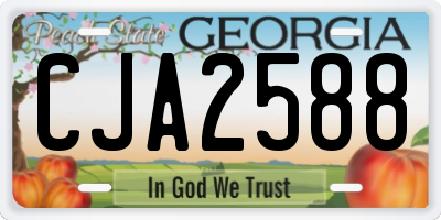 GA license plate CJA2588