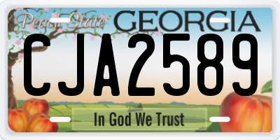 GA license plate CJA2589