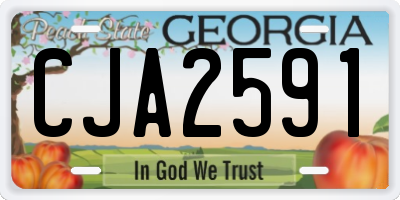 GA license plate CJA2591