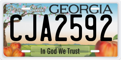 GA license plate CJA2592