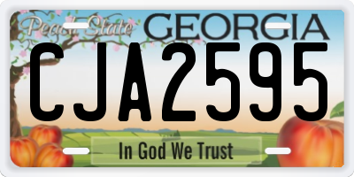 GA license plate CJA2595