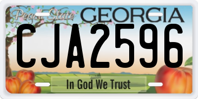 GA license plate CJA2596