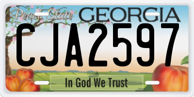 GA license plate CJA2597