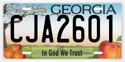 GA license plate CJA2601