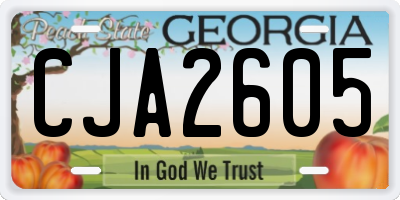 GA license plate CJA2605