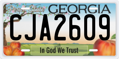 GA license plate CJA2609