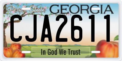GA license plate CJA2611