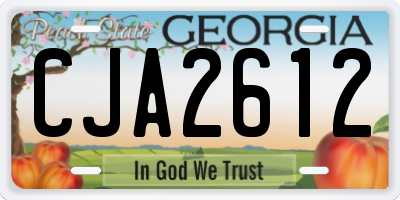 GA license plate CJA2612