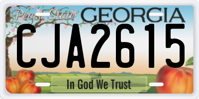 GA license plate CJA2615
