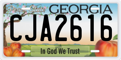 GA license plate CJA2616