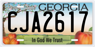GA license plate CJA2617