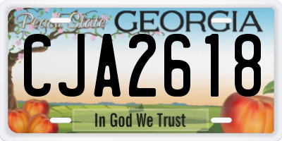 GA license plate CJA2618