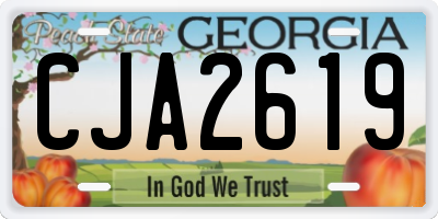 GA license plate CJA2619