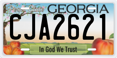 GA license plate CJA2621