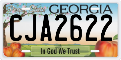 GA license plate CJA2622