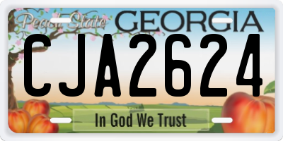 GA license plate CJA2624