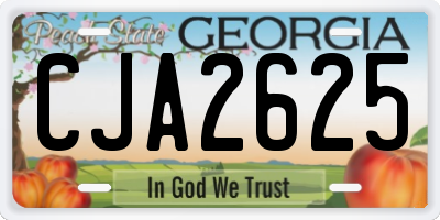 GA license plate CJA2625