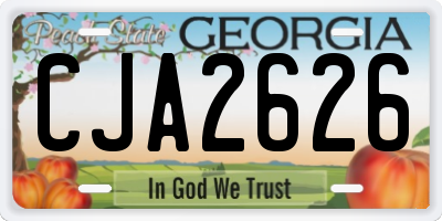 GA license plate CJA2626