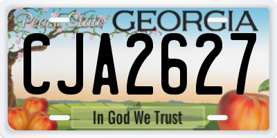 GA license plate CJA2627