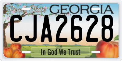 GA license plate CJA2628