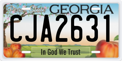 GA license plate CJA2631