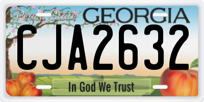 GA license plate CJA2632
