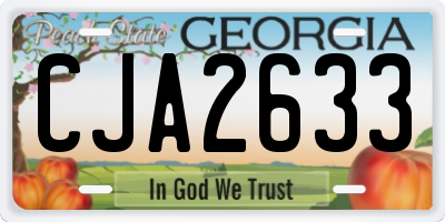 GA license plate CJA2633