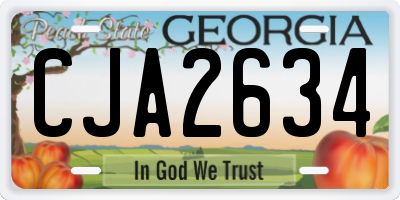 GA license plate CJA2634