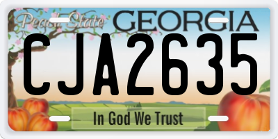 GA license plate CJA2635