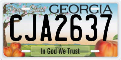 GA license plate CJA2637
