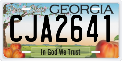 GA license plate CJA2641