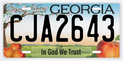 GA license plate CJA2643
