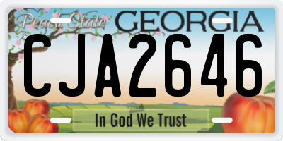 GA license plate CJA2646